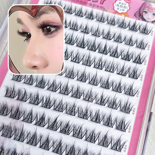 5D Baby Curved Mink Fur Glue-free Self-adhesive False Eyelashes Messy Mom Girl Style