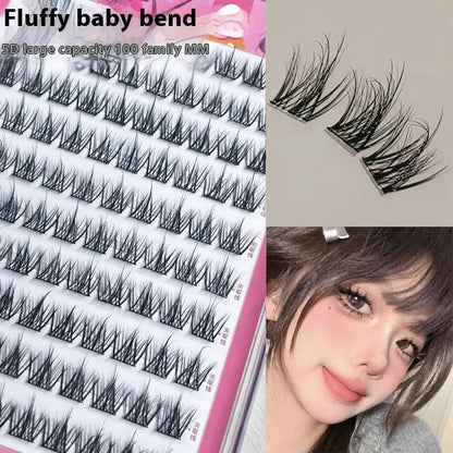 5D Baby Curved Mink Fur Glue-free Self-adhesive False Eyelashes Messy Mom Girl Style