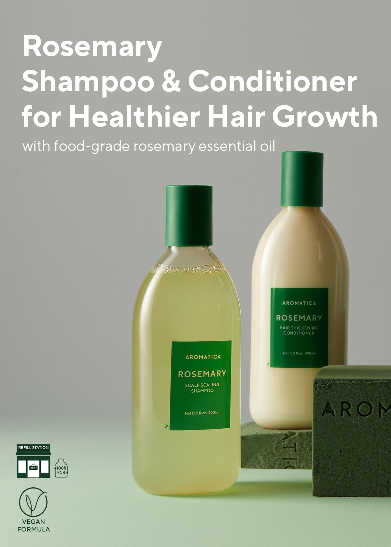 AROMATICA Rosemary Scalp Scaling Shampoo and Conditioner Set