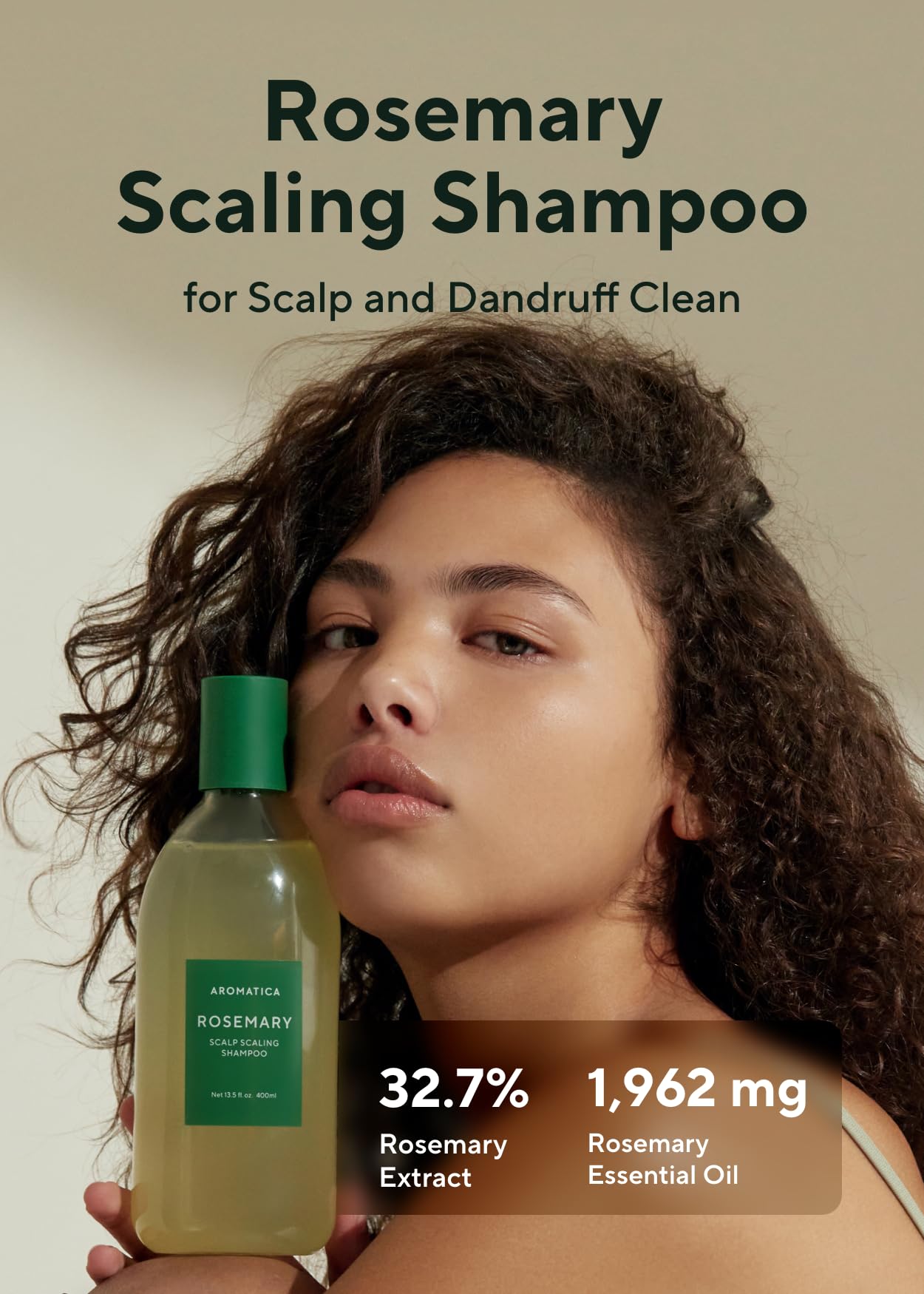 AROMATICA Rosemary Scalp Scaling Shampoo (2pack) 13.53 oz / 400 ml - Vegan Shampoo with Food-graded Rosemary Essential Oil