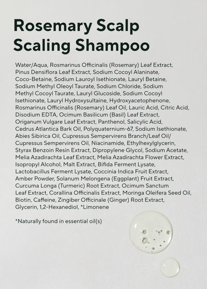 AROMATICA Rosemary Scalp Scaling Shampoo (2pack) 13.53 oz / 400 ml - Vegan Shampoo with Food-graded Rosemary Essential Oil